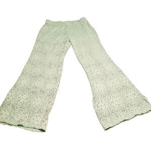 No Boundaries Size M Open Knit Boho Crochet Pull on Green Pants Summer Trend